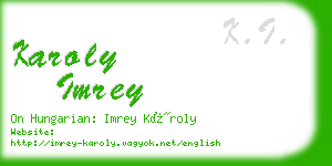 karoly imrey business card